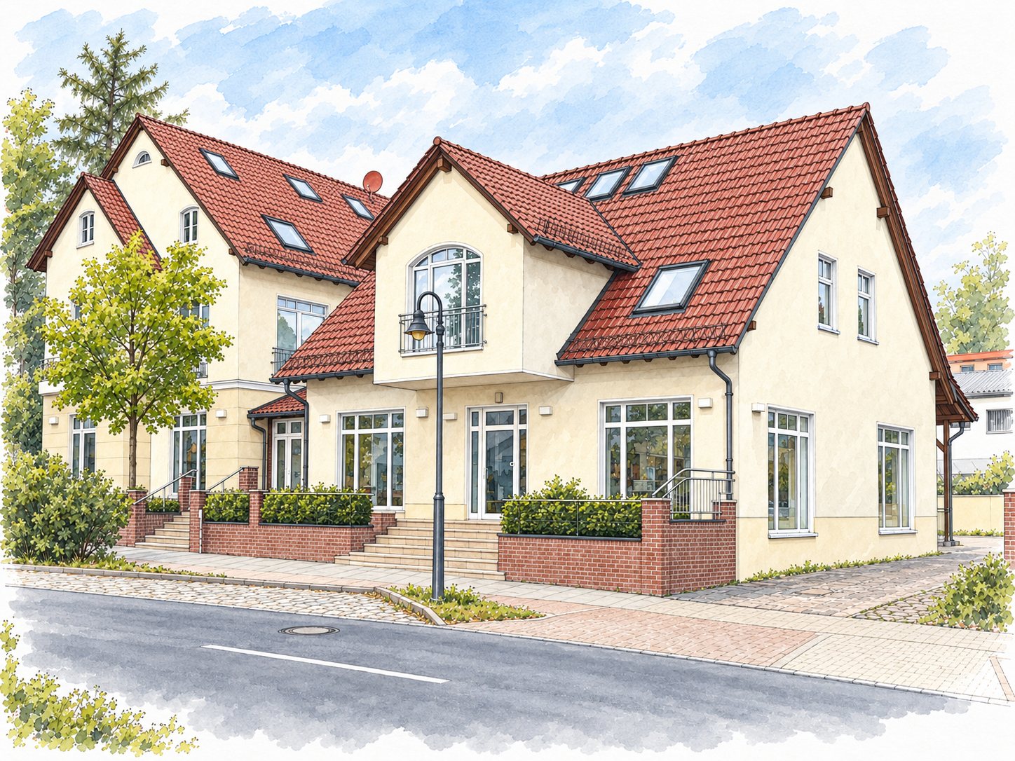 Wohn- und Geschäftshaus Glienicke-Nordbahn – Zeichnung